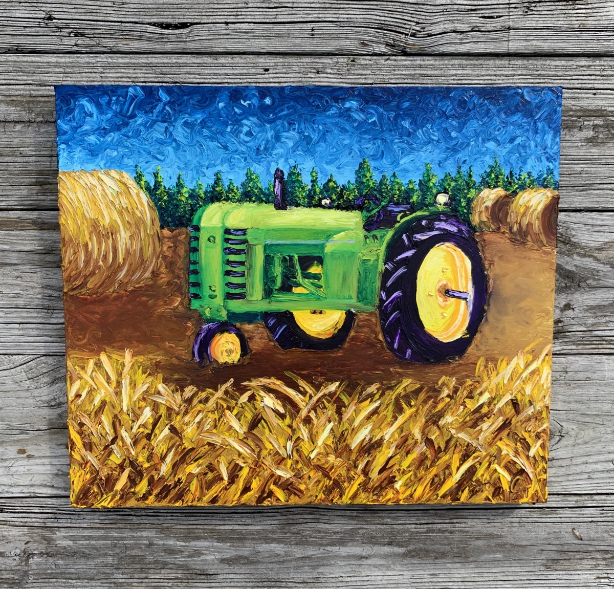 Tractor in the Hayfield Christina Alford